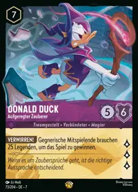 Donald Duck - Aufgeregter Zauberer 073 – Archazias Insel, Lorcana-Karte Deutsch