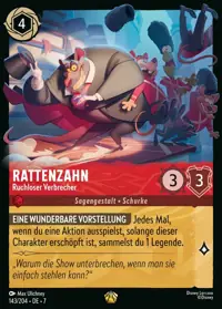 Rattenzahn - Ruchloser Verbrecher 143 – Archazias Insel, Lorcana-Karte Deutsch