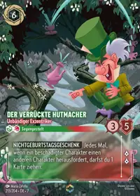 Der verrückte Hutmacher - Unbändiger Exzentriker 213/204 – Archazias Insel, Lorcana-Karte Deutsch