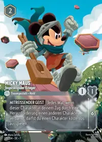Micky Maus - Inspirierender Krieger 221/204 – Archazias Insel, Lorcana-Karte Deutsch
