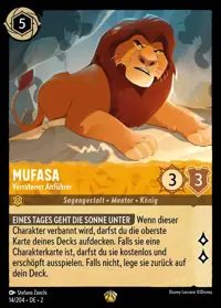 Mufasa - Verratener Anführer 014 – Aufstieg der Flutgestalten, Lorcana-Karte Deutsch