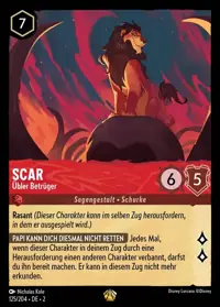 Scar - Übler Betrüger 125 – Aufstieg der Flutgestalten, Lorcana-Karte Deutsch