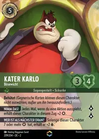 Kater Karlo - Bösewicht 209/204 – Aufstieg der Flutgestalten, Lorcana-Karte Deutsch
