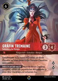 Gräfin Tremaine - Gebieterische Königin 211/204 – Aufstieg der Flutgestalten, Lorcana-Karte Deutsch