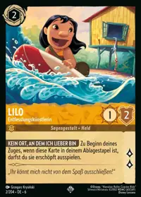 Lilo - Entfesslungskünstlerin 002 – Azurblaues Meer, Lorcana-Karte Deutsch