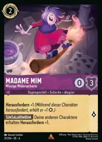 Madame Mim - Winzige Widersacherin 037 – Azurblaues Meer, Lorcana-Karte Deutsch