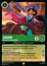 Jasmin - Königliche Kommodorin 084 – Azurblaues Meer, Lorcana-Karte Deutsch