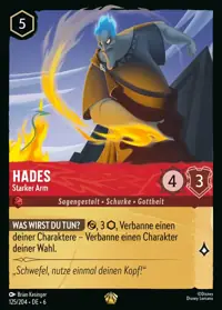 Hades - Starker Arm 125 – Azurblaues Meer, Lorcana-Karte Deutsch
