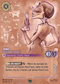 Isma - Hinterhältige Chemikerin 209/204 – Azurblaues Meer, Lorcana-Karte Deutsch