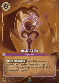 Malefiz’ Stab 210/204 – Azurblaues Meer, Lorcana-Karte Deutsch