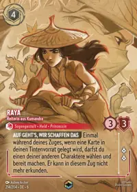 Raya - Reiterin aus Kumandra 214/204 – Azurblaues Meer, Lorcana-Karte Deutsch