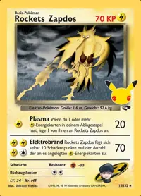Rockets Zapdos 15/132 – Celebrations Klassische Kollektion (CEL:CC), Pokémon-Karte Deutsch