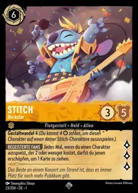 Stitch - Rockstar 023 – Das erste Kapitel, Lorcana-Karte Deutsch