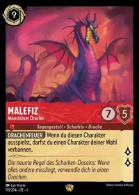 Malefiz - Monströser Drache 113 – Das erste Kapitel, Lorcana-Karte Deutsch