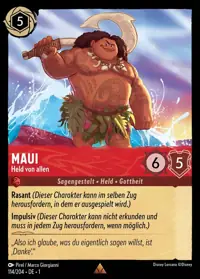 Maui - Held von allen 114 – Das erste Kapitel, Lorcana-Karte Deutsch