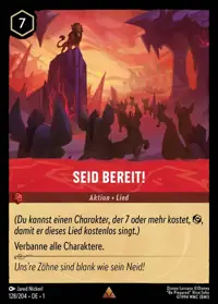 Seid bereit! 128 – Das erste Kapitel, Lorcana-Karte Deutsch