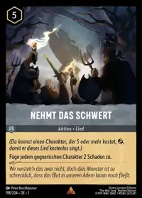 Nehmt das Schwert 198 – Das erste Kapitel, Lorcana-Karte Deutsch