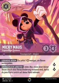 Micky Maus - Eigenwilliger Zauberer 208/204 – Das erste Kapitel, Lorcana-Karte Deutsch