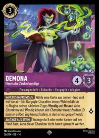 Demona - Herrische Zauberkundige 056 – Die Stadt Hyperia, Lorcana-Karte Deutsch