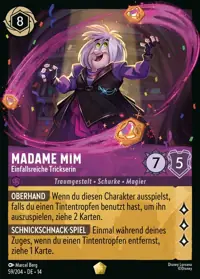 Madame Mim - Einfallsreiche Trickserin 059 – Die Stadt Hyperia, Lorcana-Karte Deutsch