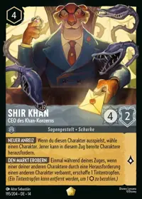 Shir Khan - CEO des Khan-Konzerns 195 – Die Stadt Hyperia, Lorcana-Karte Deutsch