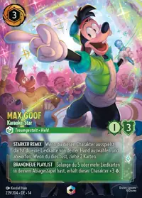 Max Goof - Karaoke-Star 229/204 – Die Stadt Hyperia, Lorcana-Karte Deutsch