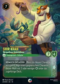 Shir Khan - Skrupelloser Unternehmer 231/204 – Die Stadt Hyperia, Lorcana-Karte Deutsch
