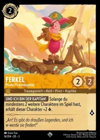 Ferkel - Puuhs Piratenkapitän 016 – Die Tintenlande, Lorcana-Karte Deutsch