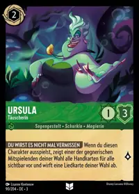Ursula - Täuscherin 090 – Die Tintenlande, Lorcana-Karte Deutsch