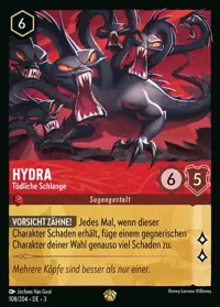 Hydra - Tödliche Schlange 108 – Die Tintenlande, Lorcana-Karte Deutsch