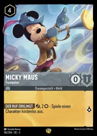 Micky Maus - Trompeter 182 – Die Tintenlande, Lorcana-Karte Deutsch