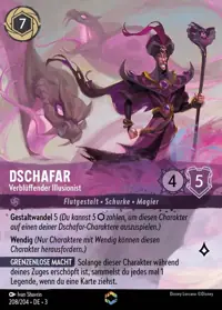 Dschafar - Verblüffender Illusionist 208/204 – Die Tintenlande, Lorcana-Karte Deutsch
