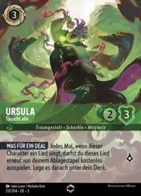 Ursula - Täuscht alle 212/204 – Die Tintenlande, Lorcana-Karte Deutsch