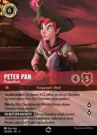 Peter Pan - Piratenfluch 215/204 – Die Tintenlande, Lorcana-Karte Deutsch
