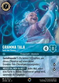 Gramma Tala - Geist des Ozeans 217/204 – Die Tintenlande, Lorcana-Karte Deutsch
