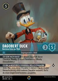 Dagobert Duck - Reichste Ente der Welt 218/204 – Die Tintenlande, Lorcana-Karte Deutsch