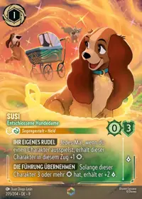 Susi - Entschlossene Hundedame 205/204 – Domäne von Dschafar, Lorcana-Karte Deutsch