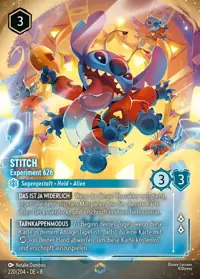 Stitch - Experiment 626 220/204 – Domäne von Dschafar, Lorcana-Karte Deutsch