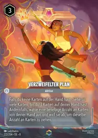 Verzweifelter Plan 222/204 – Domäne von Dschafar, Lorcana-Karte Deutsch
