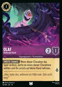 Olaf - Helfende Hand 057 – Geflüster aus der Tiefe, Lorcana-Karte Deutsch