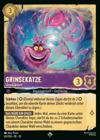 Grinsekatze - Unerklärlich 060 – Geflüster aus der Tiefe, Lorcana-Karte Deutsch