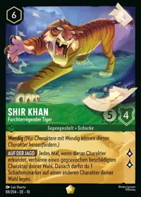 Shir Khan - Furchterregender Tiger 088 – Geflüster aus der Tiefe, Lorcana-Karte Deutsch
