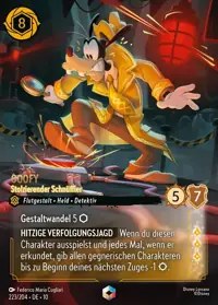 Goofy - Stolzierender Schnüffler 223/204 – Geflüster aus der Tiefe, Lorcana-Karte Deutsch