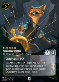 Nick Wilde - Hartnäckiger Ermittler 239/204 – Geflüster aus der Tiefe, Lorcana-Karte Deutsch