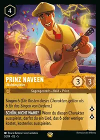 Prinz Naveen - Ukulelespieler 003 – Himmelsleuchten, Lorcana-Karte Deutsch