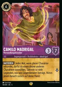 Camilo Madrigal - Verwandlungskünstler 058 – Himmelsleuchten, Lorcana-Karte Deutsch