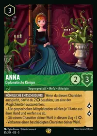 Anna - Diplomatische Königin 085 – Himmelsleuchten, Lorcana-Karte Deutsch