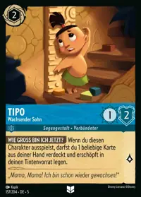 Tipo - Wachsender Sohn 157 – Himmelsleuchten, Lorcana-Karte Deutsch