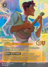 Prinz Naveen - Ukulelespieler 205/204 – Himmelsleuchten, Lorcana-Karte Deutsch
