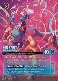 King Candy - Süße Abscheulichkeit 218/204 – Himmelsleuchten, Lorcana-Karte Deutsch